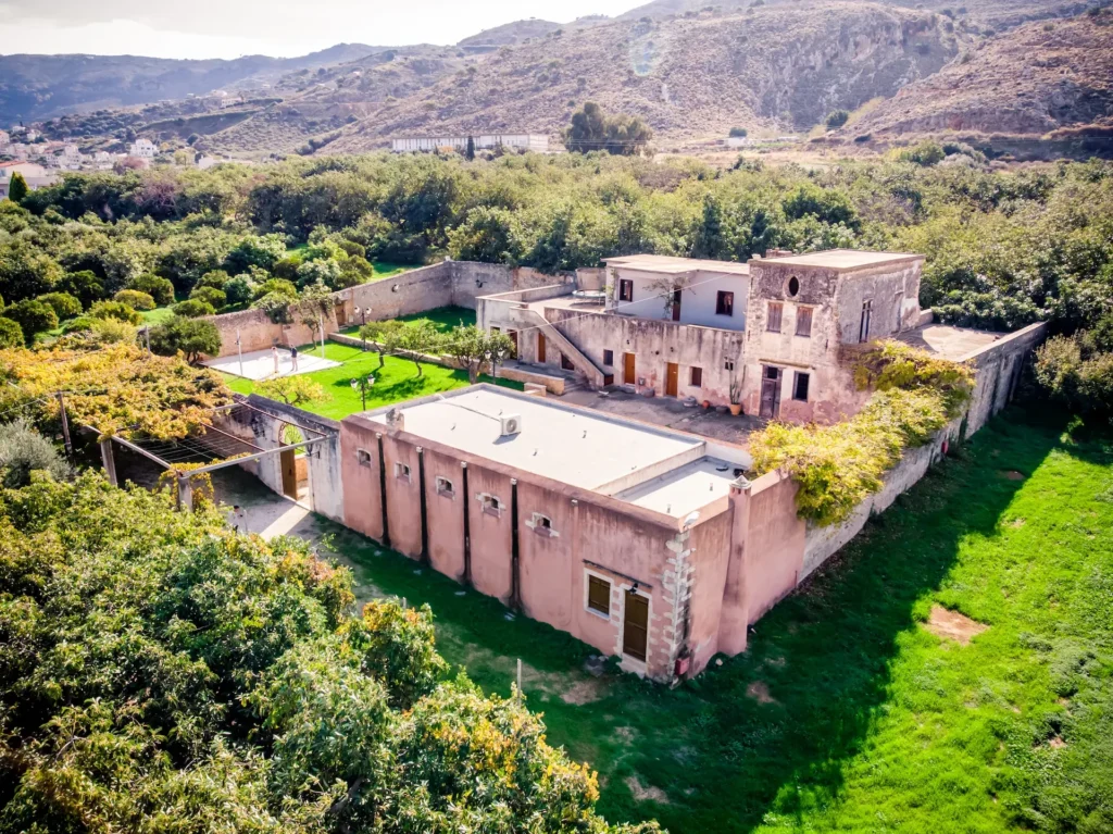 A panoramic view of a Cretan wedding venue in Chania Crete