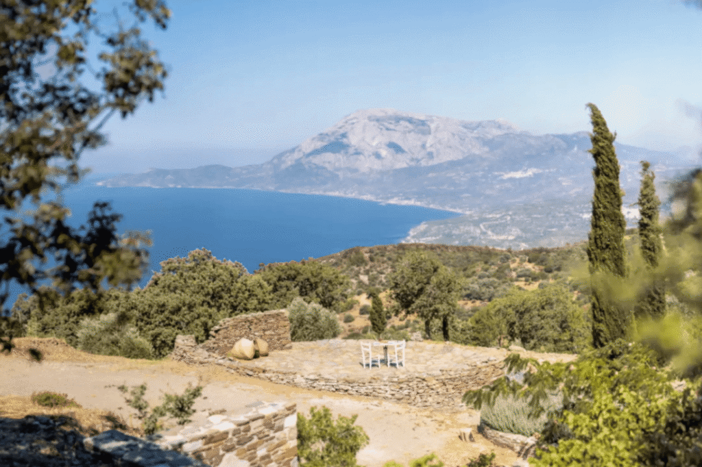 Scenic landscape of a Greek island, ideal for destination weddings.