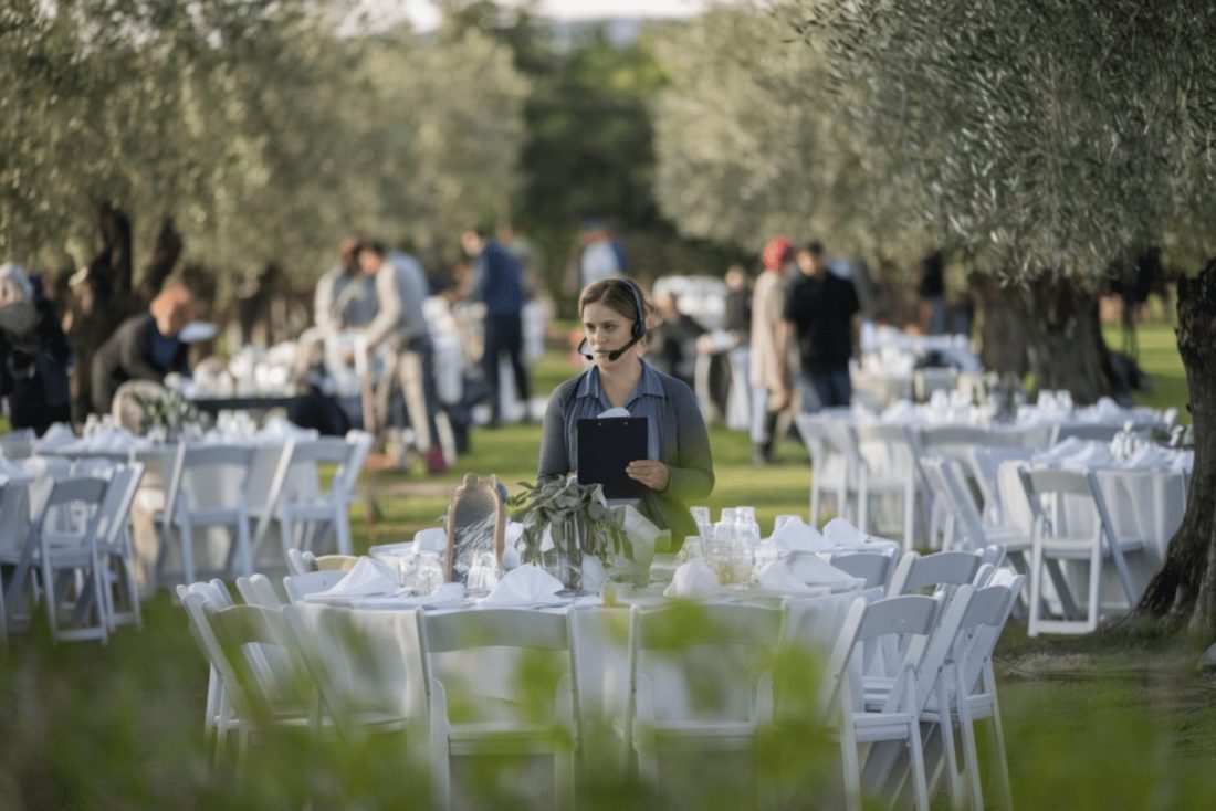 A wedding planner in Greece coordinating