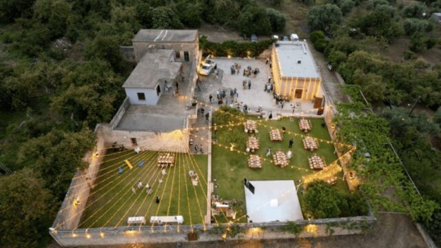 Metohi Istoria wedding venue in Crete Aerial Shot