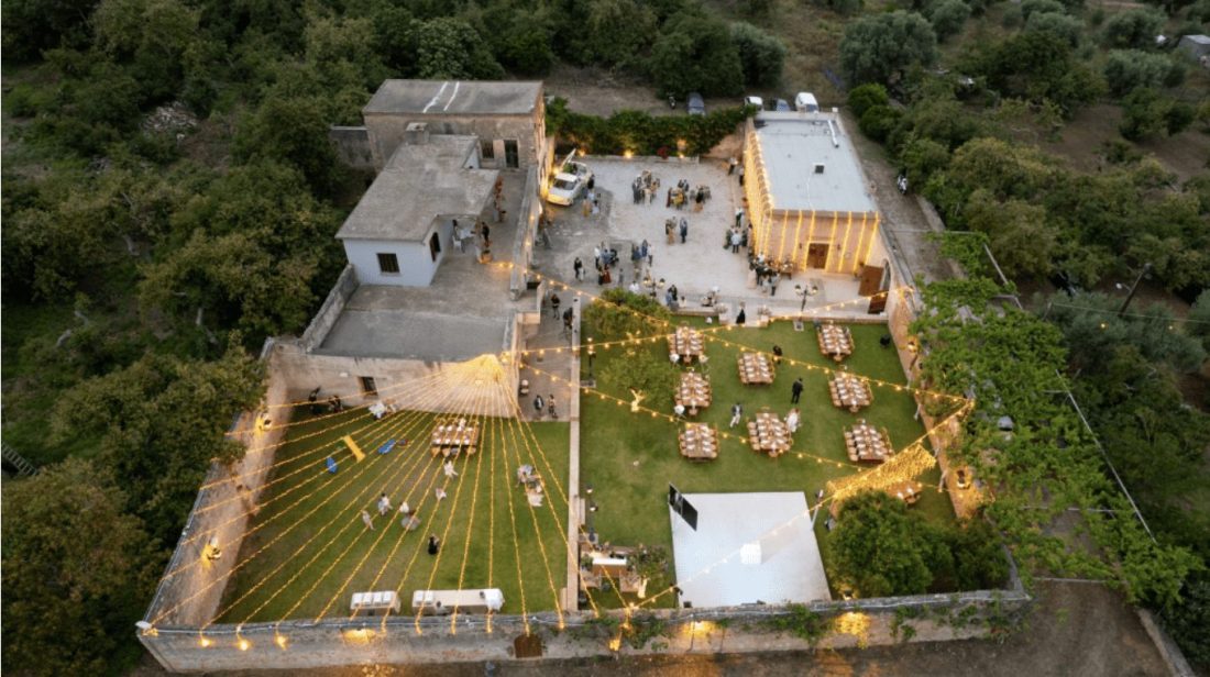 Metohi Istoria wedding venue in Crete Aerial Shot