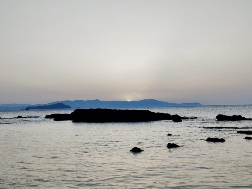 Sunset view from The Tanneries Hotel in Chania, Crete, Greece