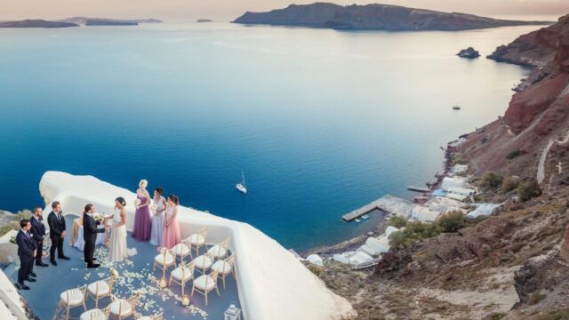 canaves oia suites a view from the cliff overlooking the aegean sea