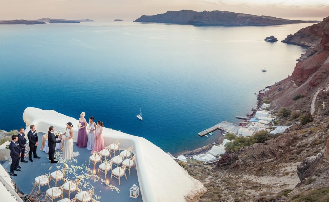 greek island weddings santorini