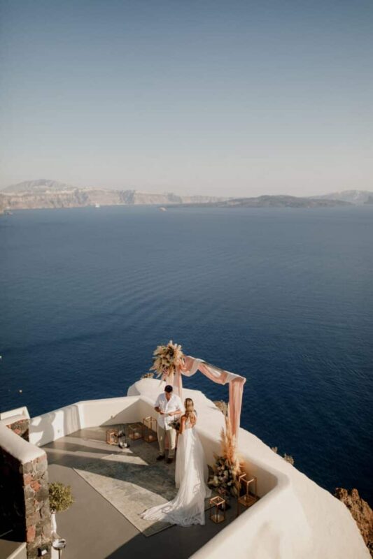 greek island weddings santorini