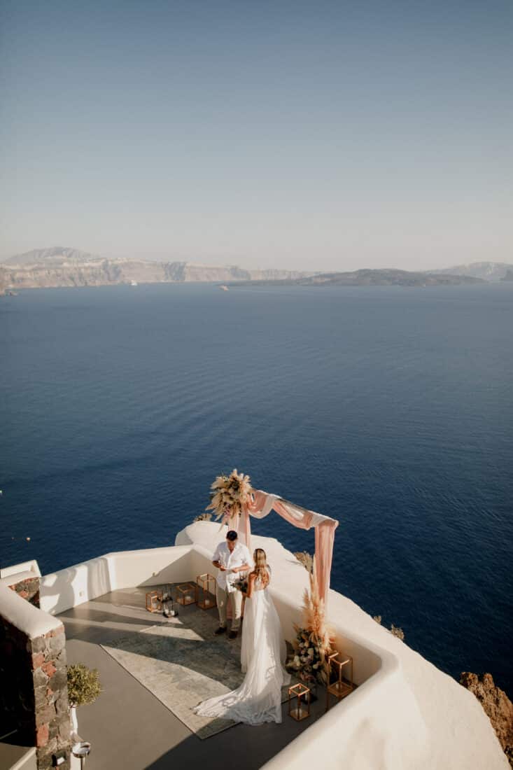 greek island weddings santorini