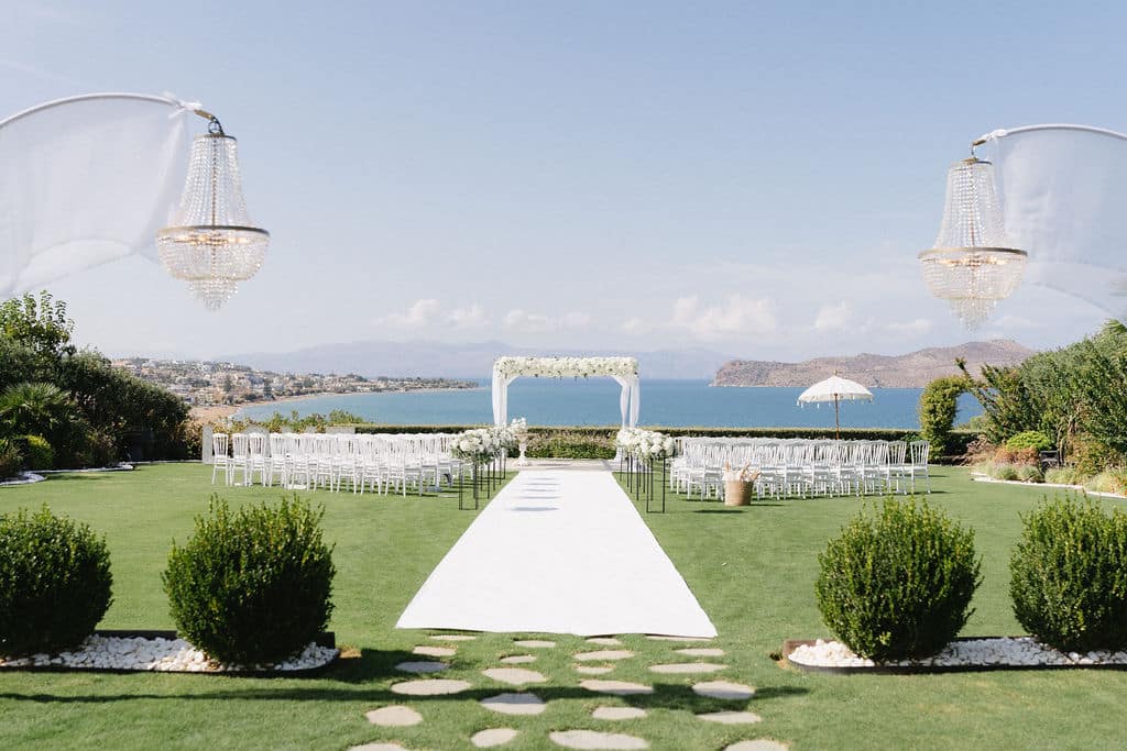 crete wedding sea view