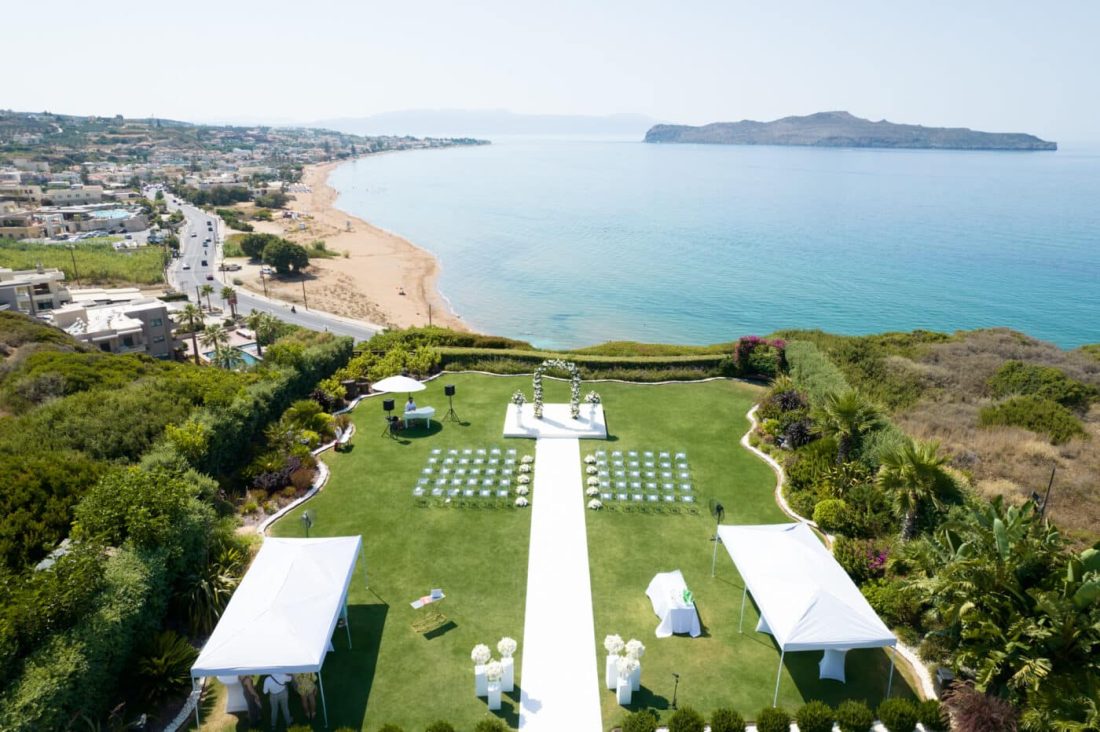 crete wedding sea view