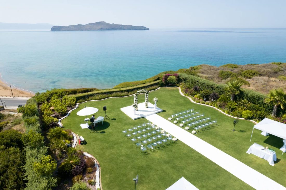 crete wedding sea view