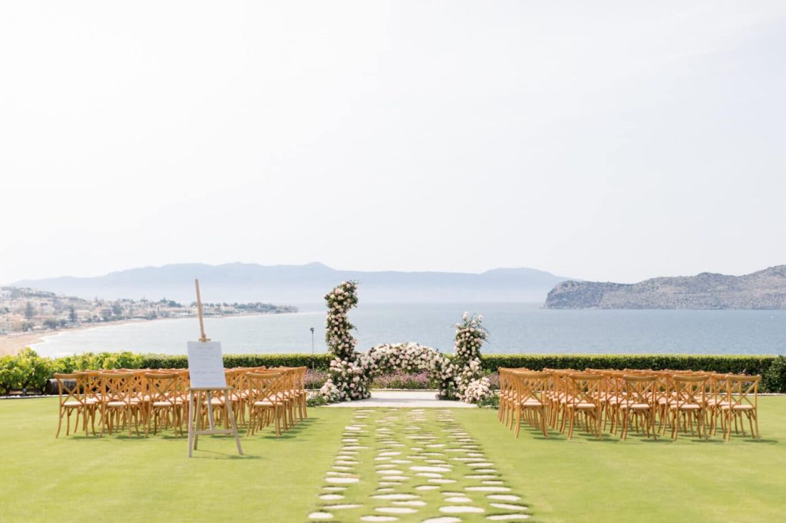 crete wedding sea view