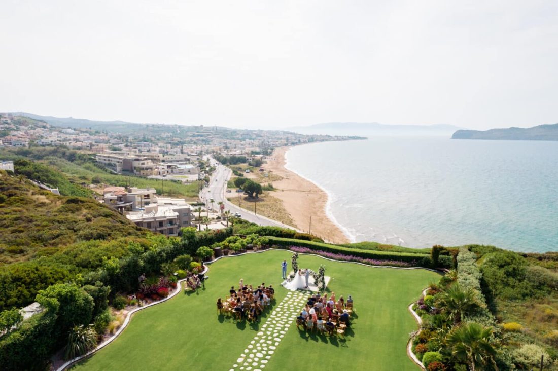 crete wedding sea view