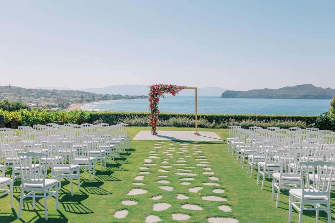 crete wedding sea view