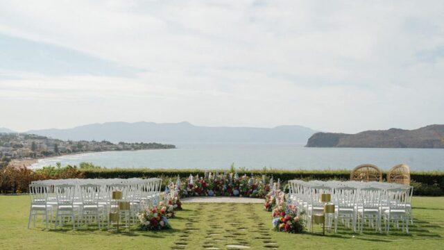 crete wedding sea view