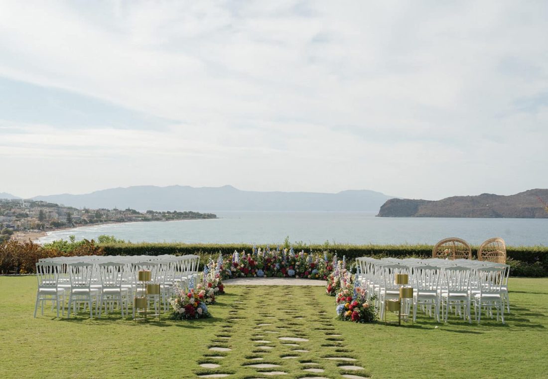 crete wedding sea view