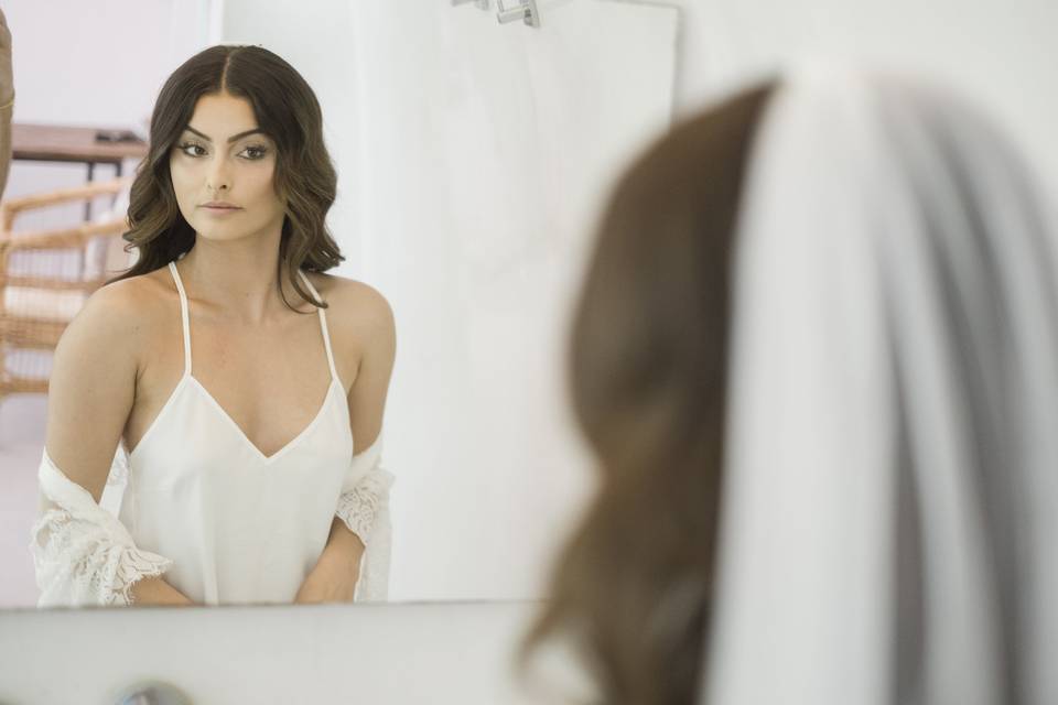a bride getting ready