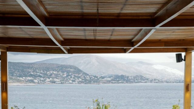 beautiful sea view at a greek wedding