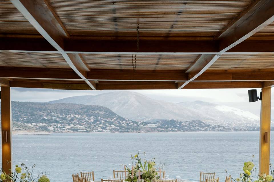 beautiful sea view at a greek wedding