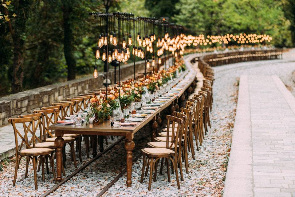 wedding in greece table setting