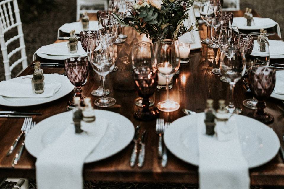 wedding in greece table setting