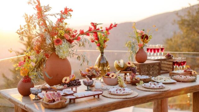 wedding in greece table setting