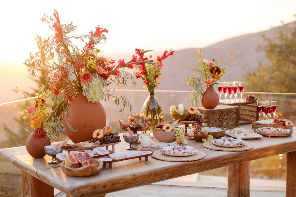 wedding in greece table setting