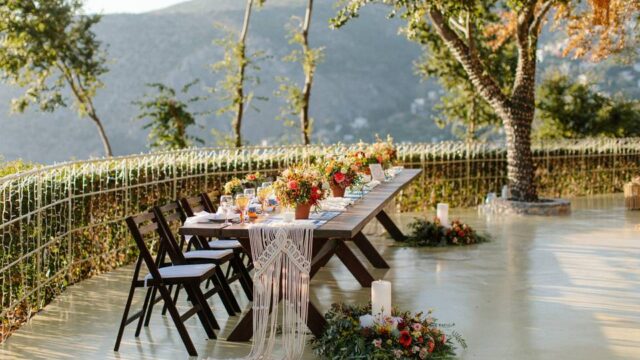 wedding in greece table setting
