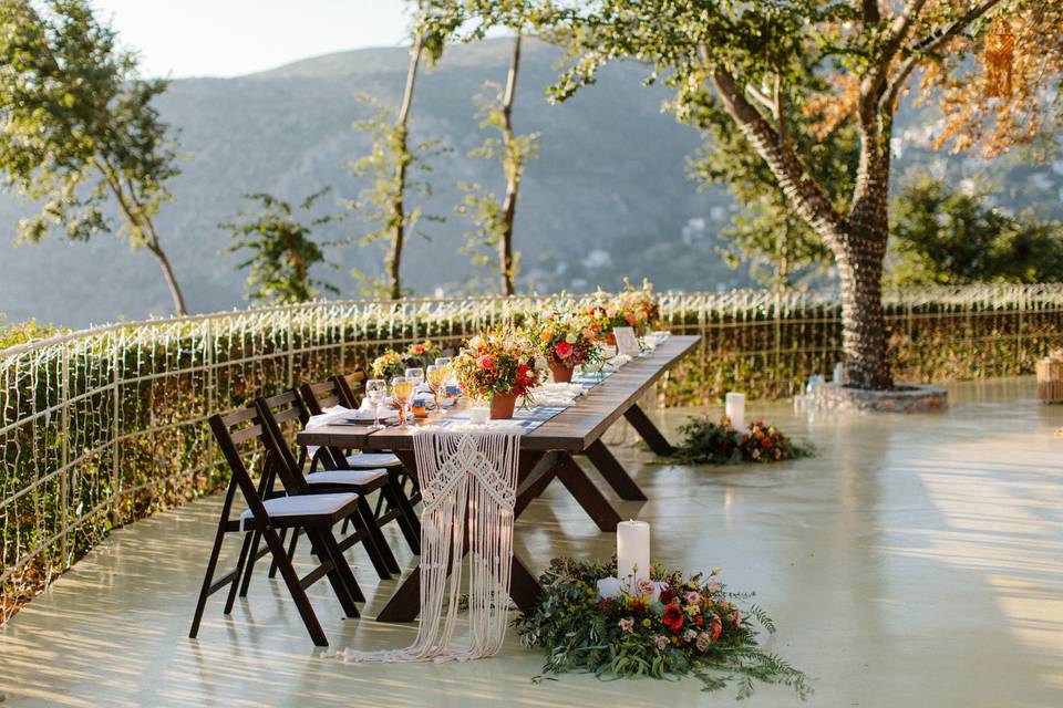 wedding in greece table setting