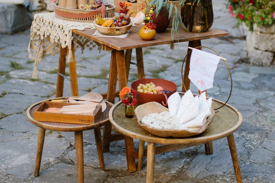wedding in greece table setting