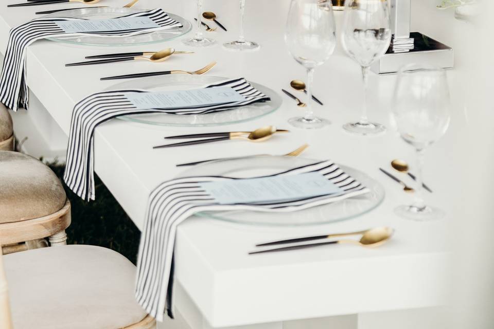 wedding in greece table setting