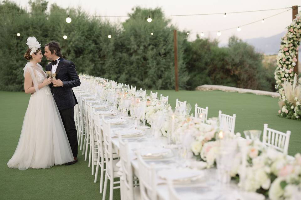 table at greek wedding
