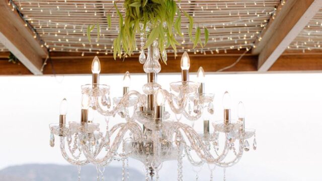 destination wedding greece chandelier