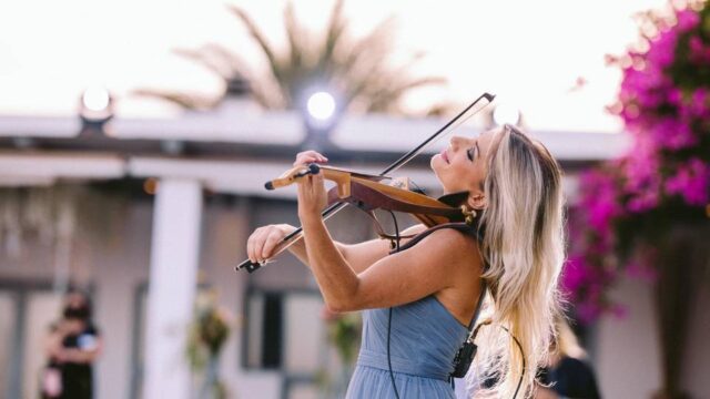violinist at a wedding in greece