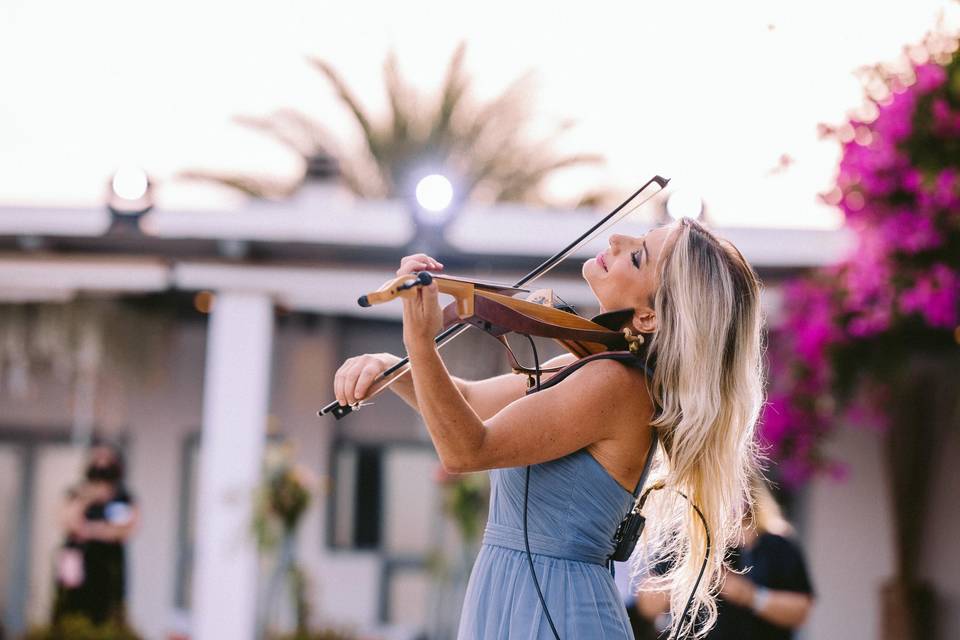 violinist at a wedding in greece