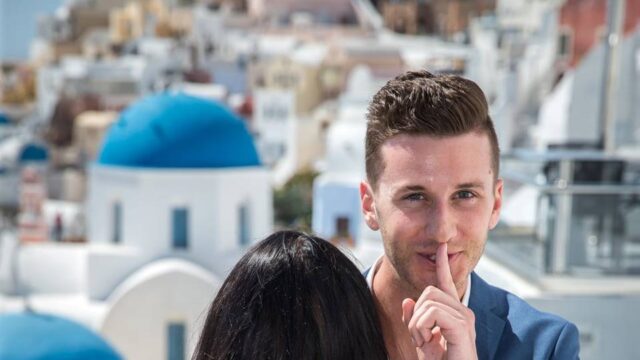 a man about to propose in santorini