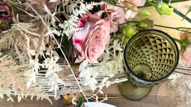 flower arrangements at a wedding