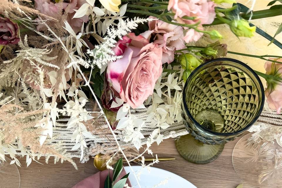 flower arrangements at a wedding
