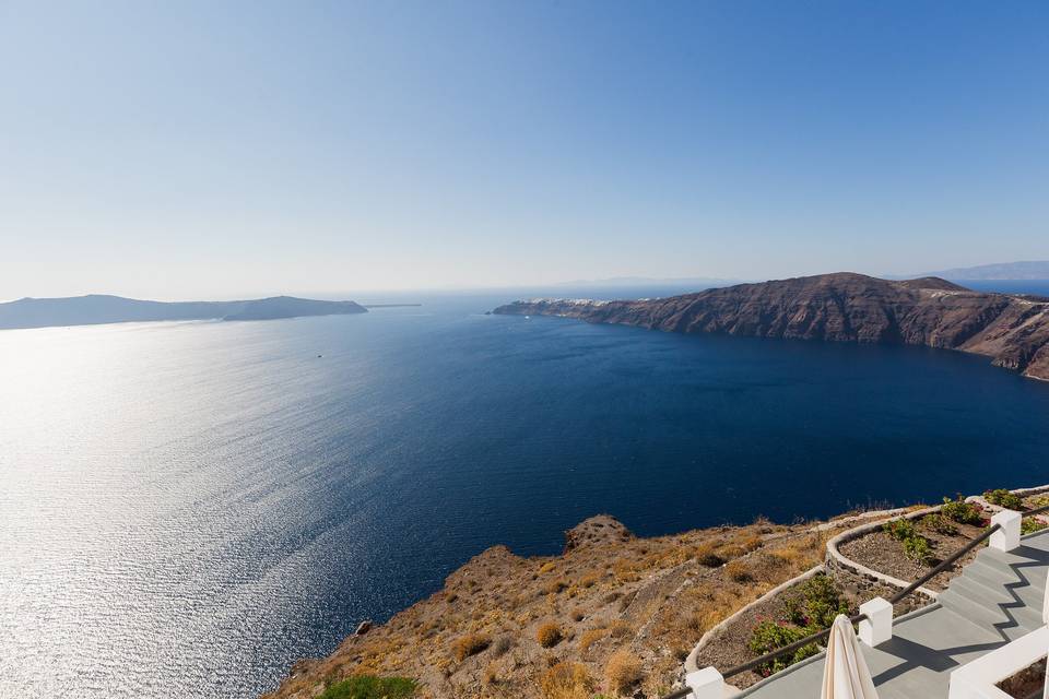a view of the santorini caldera