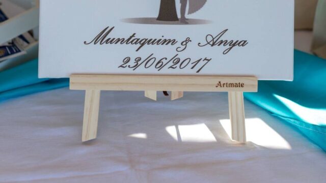 wedding welcome sign for a wedding in greece