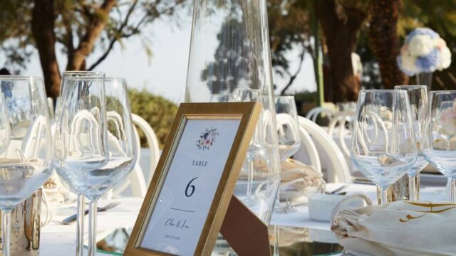 a table number at a wedding in greece