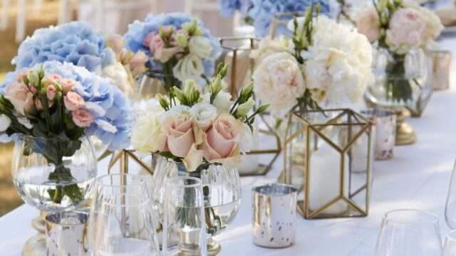 wedding table decoration at a greek wedding