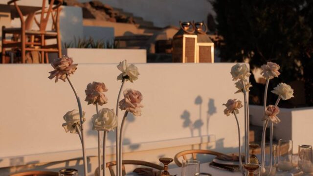 wedding decorations for a wedding in santorini