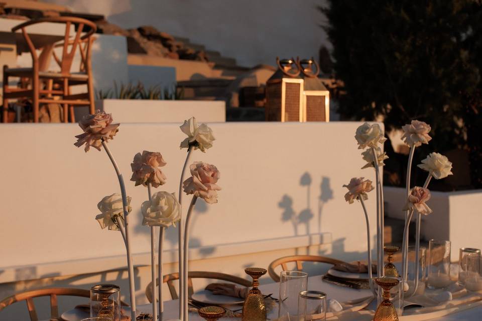 wedding decorations for a wedding in santorini