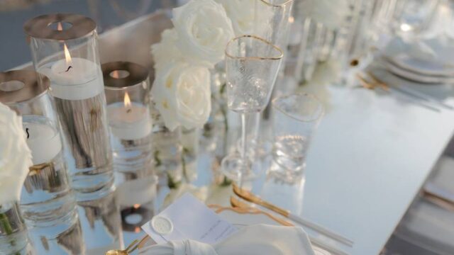 white wedding table decorations