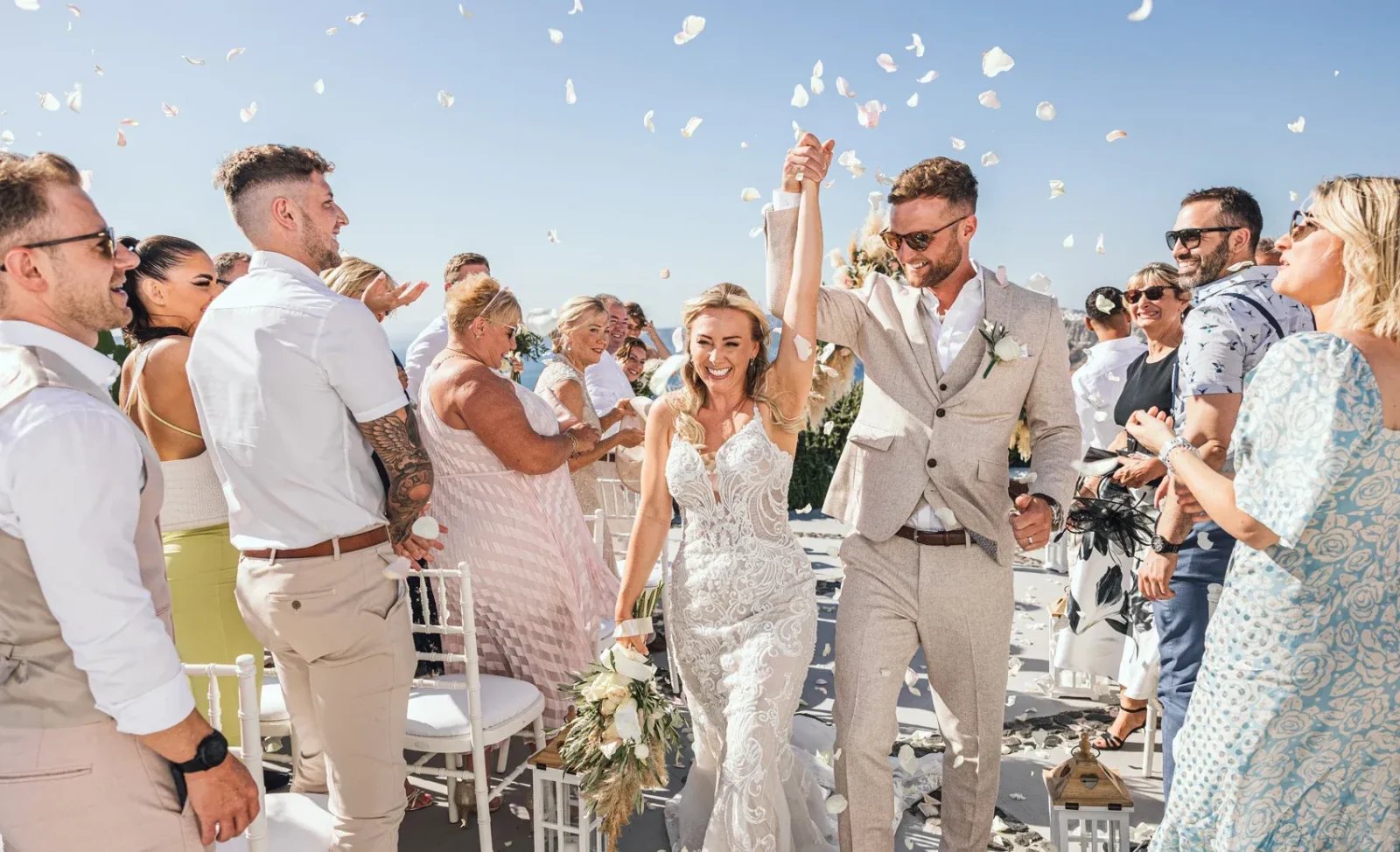 santorini candid wedding