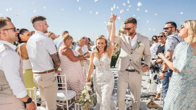 santorini candid wedding