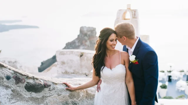 an intimate elopement wedding in santorini