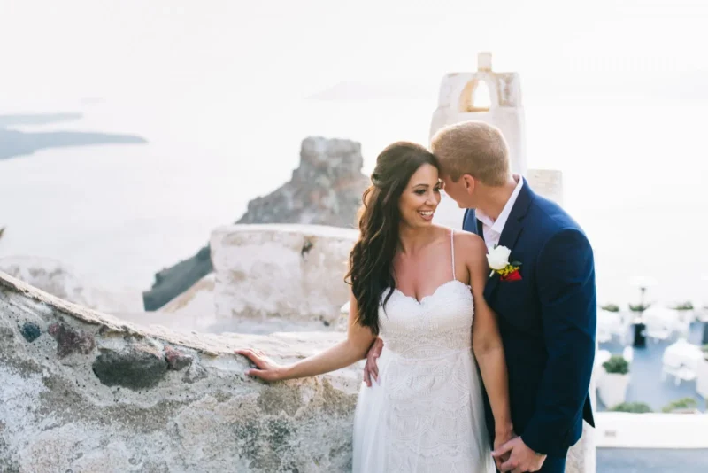 an intimate elopement wedding in santorini