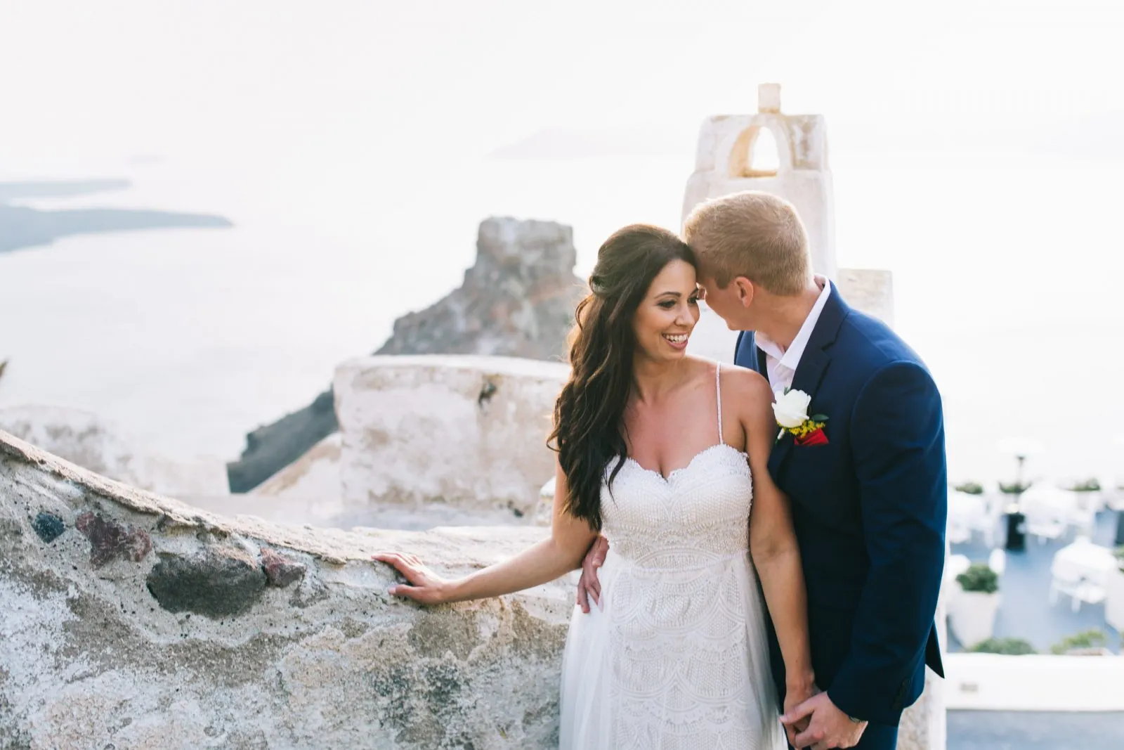 an intimate elopement wedding in santorini
