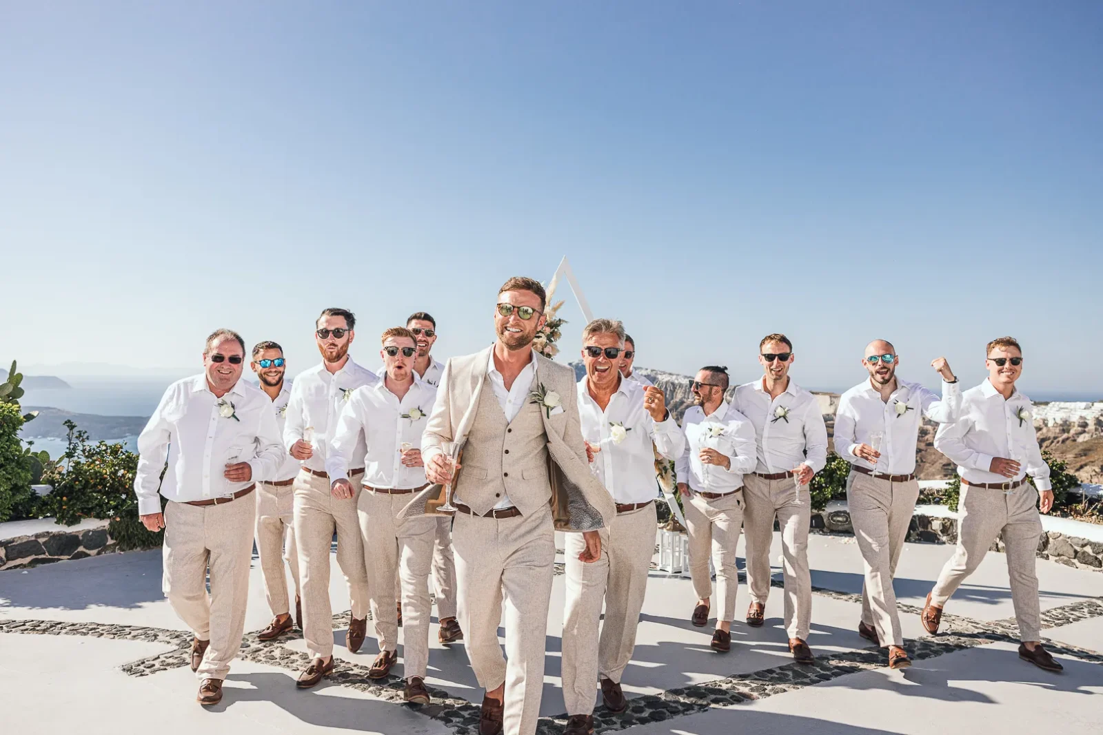 santorini candid wedding