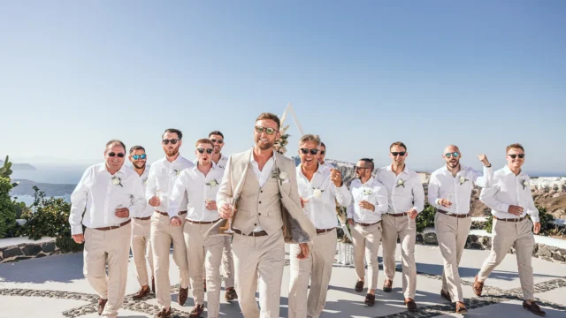 santorini candid wedding